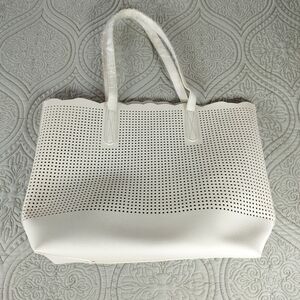 Neiman Marcus White Beach Tote‎ Pool Resort Vacation Errands Travel